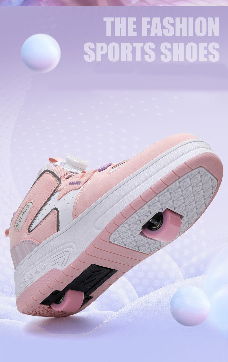 Children Junior Roller Skate Shoes Kids Sneakers with Two Boys Girls Wheels Shoes Running Adult Casual Boys Shoes size 31-42