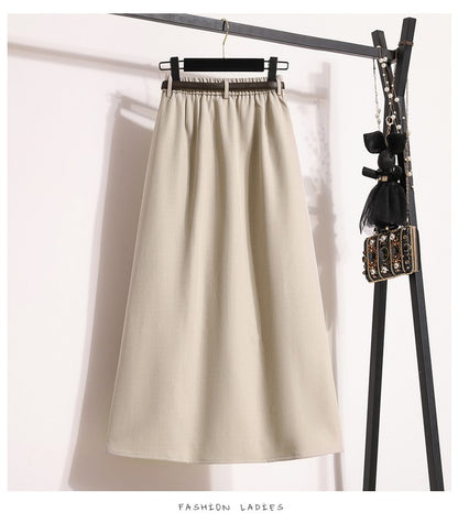 2025 Plus Size Skirts for Women Autumn Elegant Solid Women's Wrap Umbrella Skirts Korean High Waisted Suit Pleated Skirt