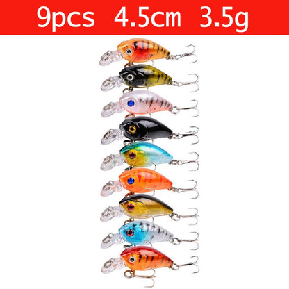 Conjunto de Iscas de Pesca Mini Truta Flutuante Isca Articulada Artifical Crazy Swing Isca Dura de Crank Bait Isca de Lápis