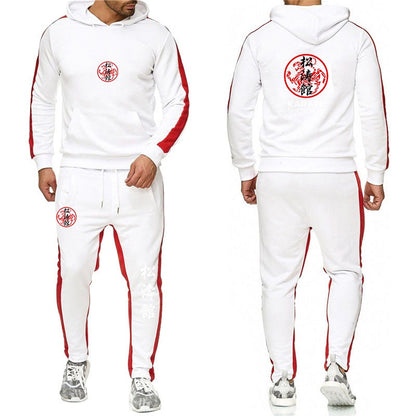 Shotokan Karate 2022 Men's New Solid Color Hooded Sweatshirts Fashion Pullover Top+Sweatpants Casual Jogging Fitness Sports Suit