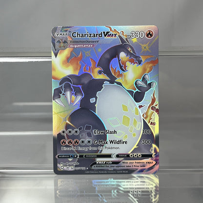 Cartas Avulsas Metalizadas PKM Pikachu Charizard EX Bubble Mew Jogo Cartas Raras de Coleção PTCG Cartas Proxy Arco-Íris