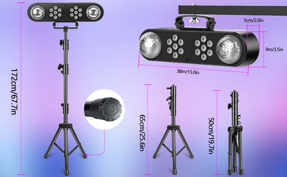 30W RGB 3in1 Bracket Effect Lights Dyeing Magic Ball Lights Remote Control Stage Effect Lighting Projector for DJ Party Concert