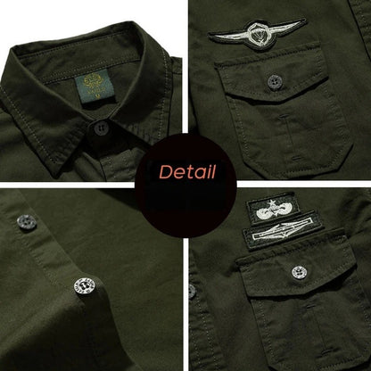 Spring Autumn New Men Long Sleeve Cargo Polo Shirt Casual Fashion Cotton Shirt Male Tactic Military Embroidery Tops