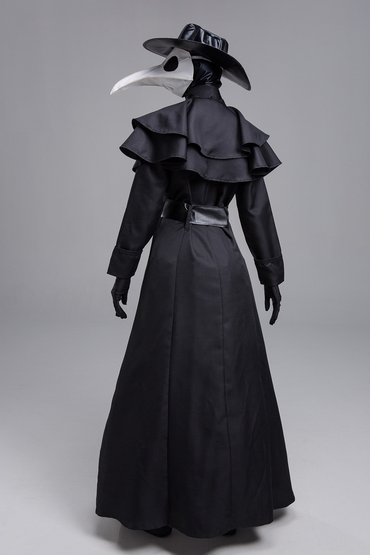 Halloween Medieval Hooded Robe Plague Doctor Costume Mask Hat for Men Monk Cosplay Steampunk Priest Horror Wizard Cloak Cape 5XL