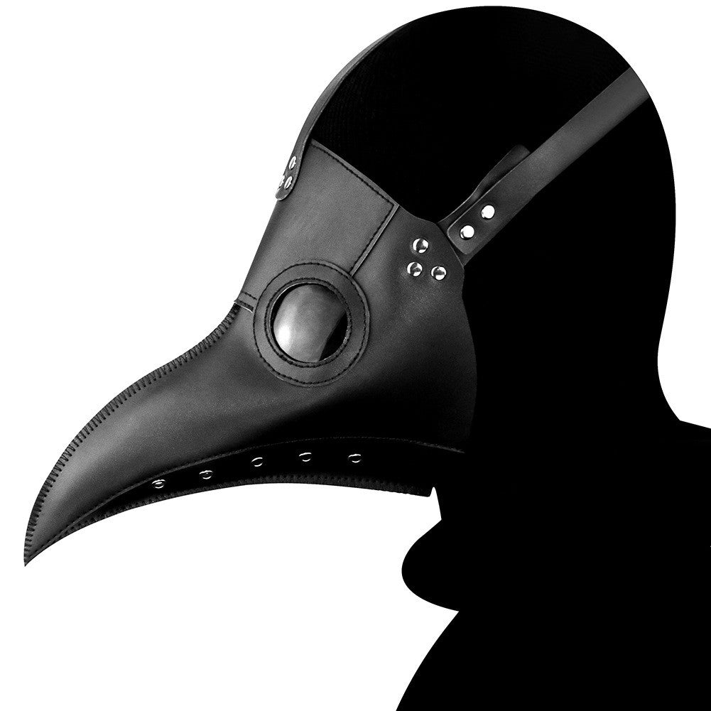 Man Halloween Plague Doctor Mask and Shawl Long Nose Beak Leather Masks For Adult Reaper Cloak Black Hat Cosplay Costume Props