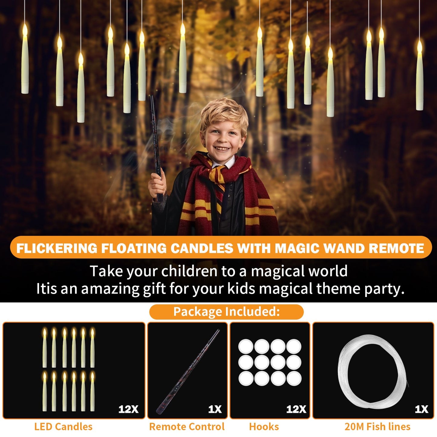 Flameless LED Taper Candles Christmas Tree Electric Candle Lights Mini Taper Clip-On Candles with Remote Timer for Wedding Decor