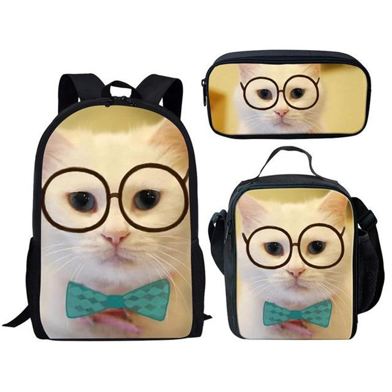 Trendy Popular Cat Notebook Backpacks pupil School Bags 3D Print Oxford Waterproof Boys/Girls Laptop Backpacks