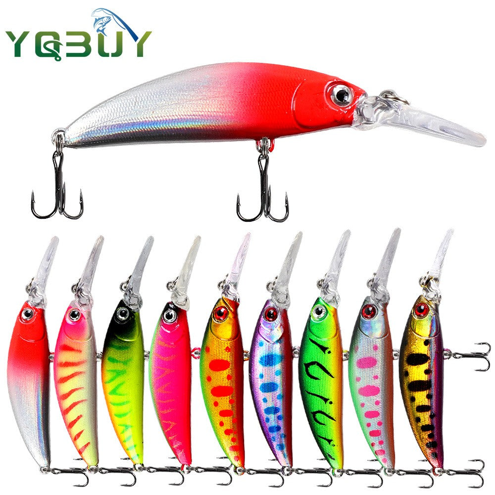 Isca Lure Placa Lingua Longa Sinking Minnow 7cm 6g Isca Artificial Arremesso Longo Pesca de Água Doce Salgada Isca Especial para Robalo e Per