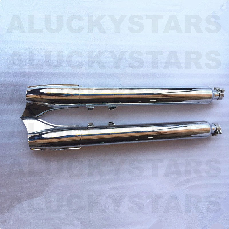 Retro Fishtail Exhaust Slip On Muffler Exhaust Pipe For Harley Touring Electra Glide Road King CVO Street Glide Road Glide 97-24