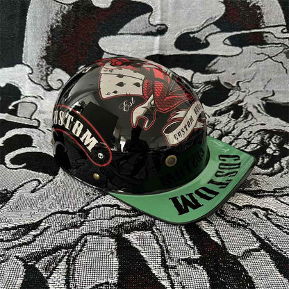 Capacete de beisebol Moto Retro Capacete de motocicleta Capacete de scooter Masculino e feminino Capacete de meio capacete de moda ao ar livre