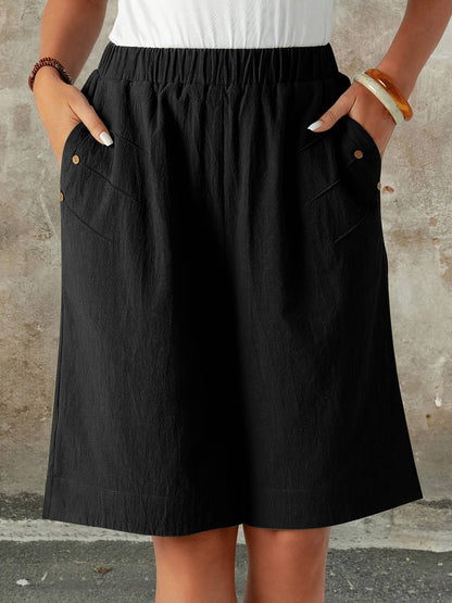 Women's 2025 Summer Shorts - High Waist 5-Inch Casual Lounge Shorts, Solid Color Straight Leg Home & Outdoor Wear