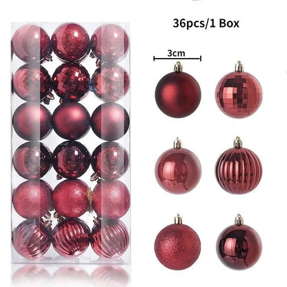24Pcs 3cm Christmas Balls Christmas Tree Decoration Xmas Hanging Tree Pendants Home Party Christmas Tree Decor New Year Gifts