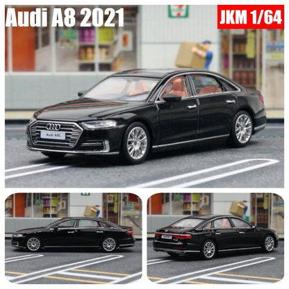 JKM 1/64 Audi A8 A7 Modelo Miniatura 1:64 Carro de Brinquedo Premium Roda Livre Coleção de Liga Fundida Adequado para Hot Wheels Mini GT