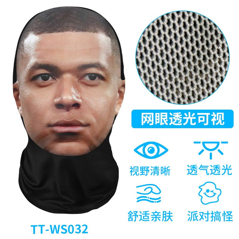 New 3D Printed Funny Mask Elastic Mesh Disguise Full Face Mask for Men Women Cosplay Headwear Hip Hop Fashion Hood Hat Headgear