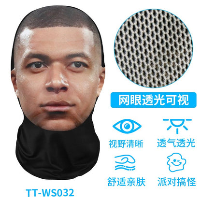 New 3D Printed Funny Mask Elastic Mesh Disguise Full Face Mask for Men Women Cosplay Headwear Hip Hop Fashion Hood Hat Headgear