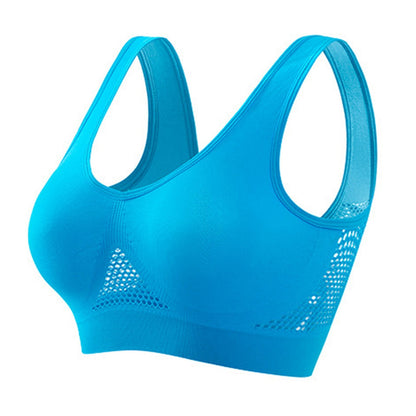 Seamless Mesh Women Sports Bras Fitness Gym Running Underwear Shockproof Bra Wireless 6XL Plus Size Crop Top Breathable Yoga Bra