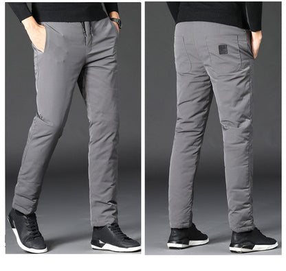 Quality Duck Down Pants for Men Thickened High Waist Loose Fit Warm Winter Trousers calça masculina moletom masculino PT-581