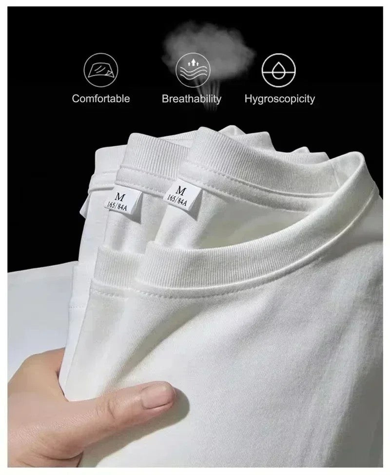 2025 New Fashion Brand TEVEO Cotton Classic Short-sleeved Round Neck T-shirt Loose Casual Fashion Top Couple T-shirt Summer