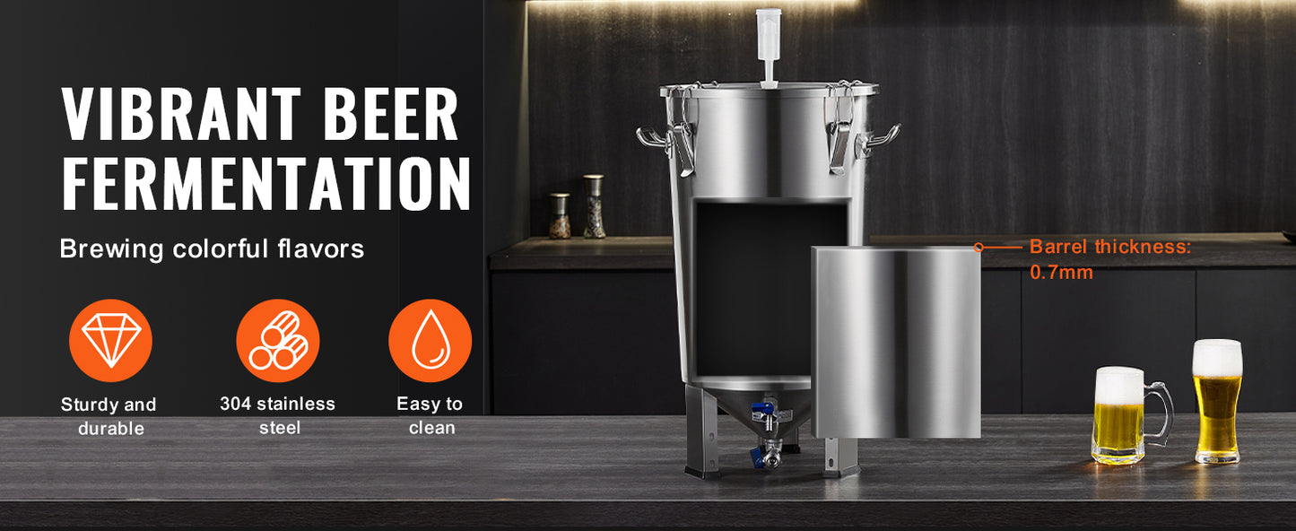 SucceBuy 8 16 GAL Fermentador de Cerveja Brew Bucket Fermentador para Cerveja Suprimentos para Cerveja Artesanal com Base Chaleira Panela Grande