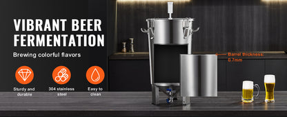 SucceBuy 8 16 GAL Fermentador de Cerveja Brew Bucket Fermentador para Cerveja Suprimentos para Cerveja Artesanal com Base Chaleira Panela Grande