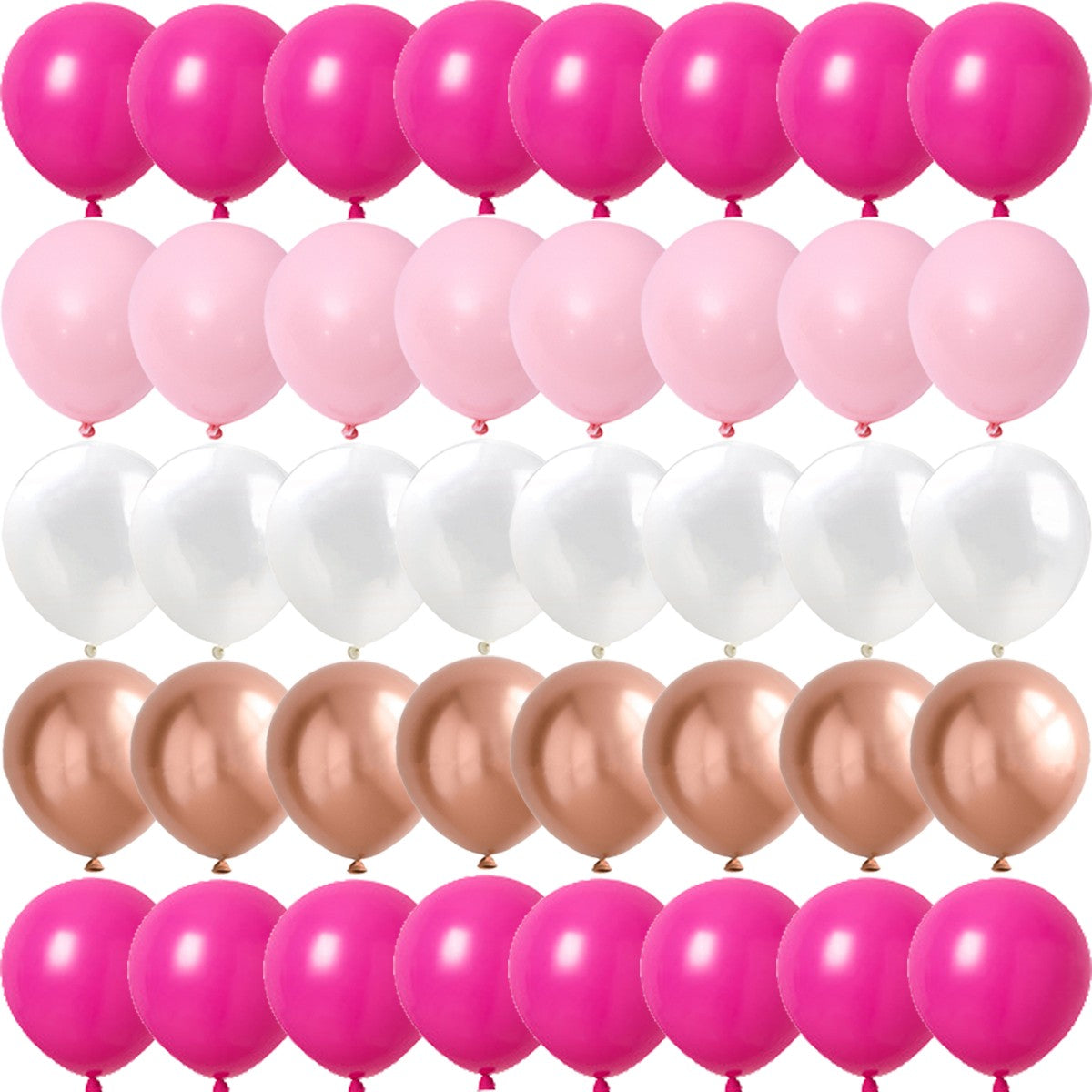 40PCS Rose Pink Metal Latex Confetti Confetti Balloons Wedding Decorations Matte Globos New Year Birthday Party Decorations