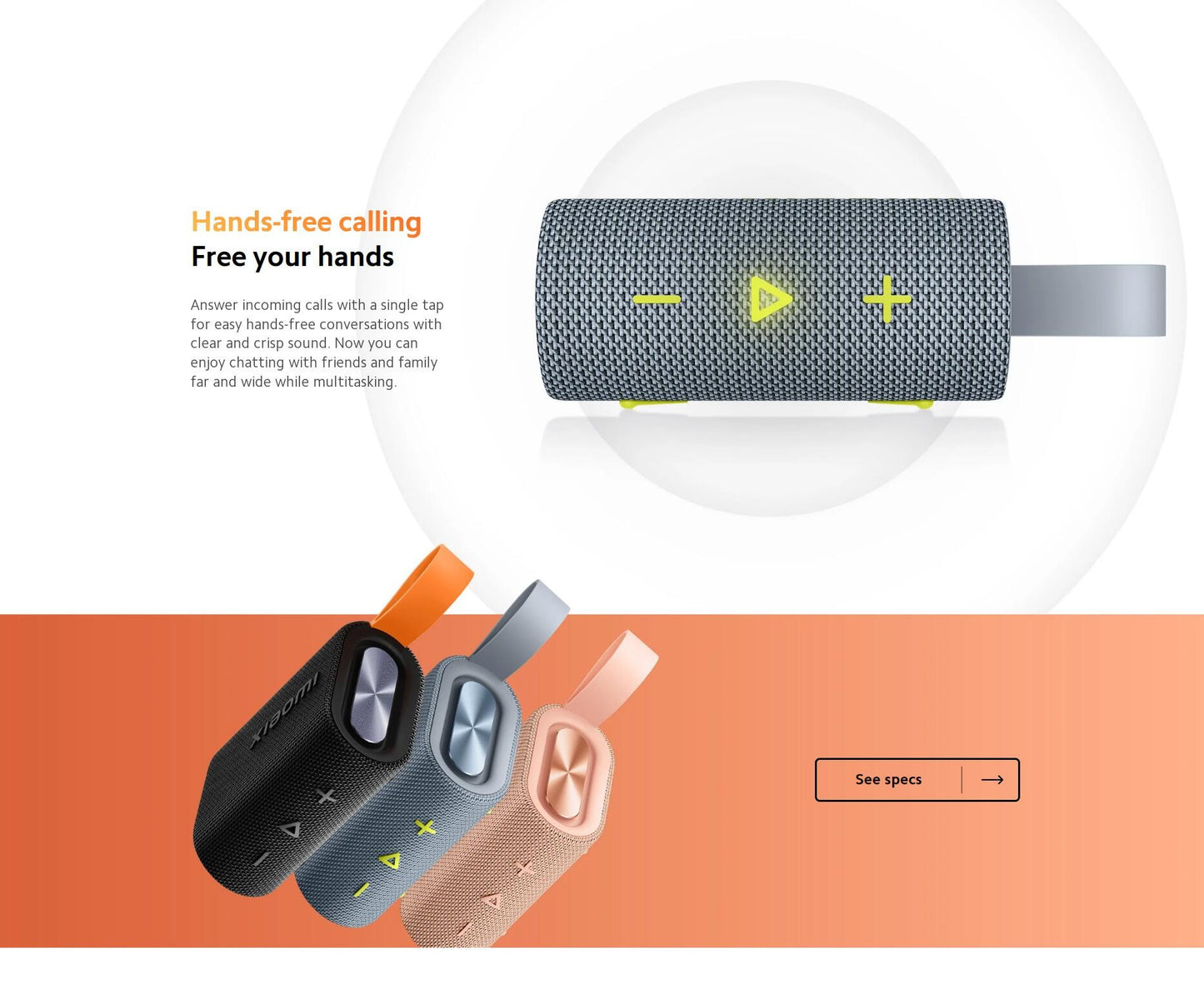 NOVA Xiaomi Sound Pocket IP67 Bluetooth 5.4 Alto-falante Portátil Combo Estéreo TWS 1000mAh 10 Horas de Bateria de Longa Duração Microfone