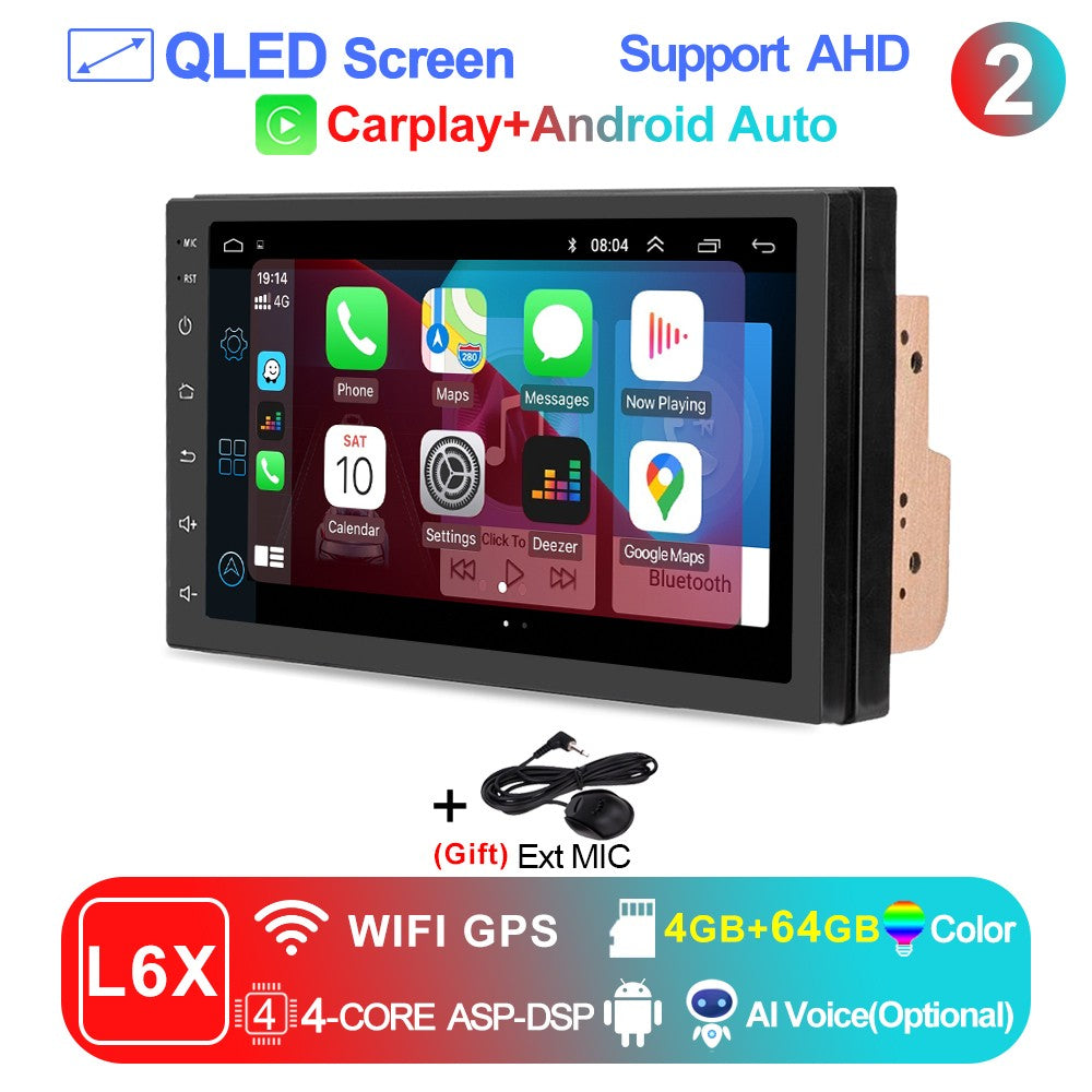 LEHX Universal 7 Inch 2 din Android 15 Car Radio 2.5D QLED Screen Car Multimedia Player Carplay Android Auto Stereo Autoradio