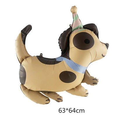 4/1pcs Matte Cartoon Animal Dog Series Dachshund Spotted Dog Foil Balloon for Children Birthday Party Decoration Baby Shower