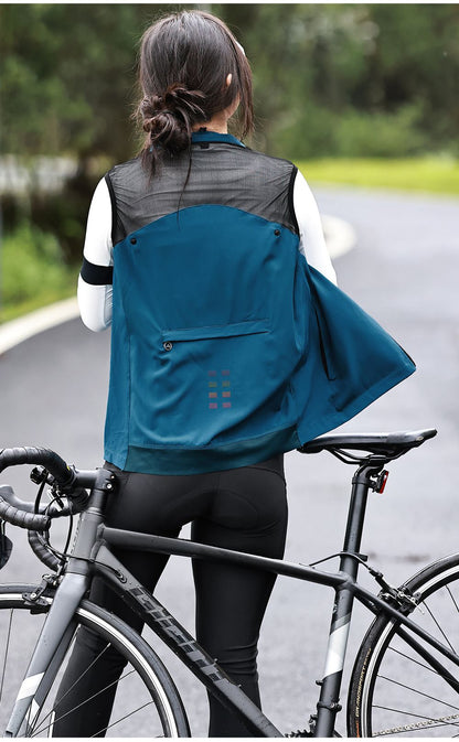 WOSAWE Women Windproof Waterproof Reflective Cycling Jacket MTB Bicycle Long Sleeve Windbreaker Sleeveless Vest Bike Coat