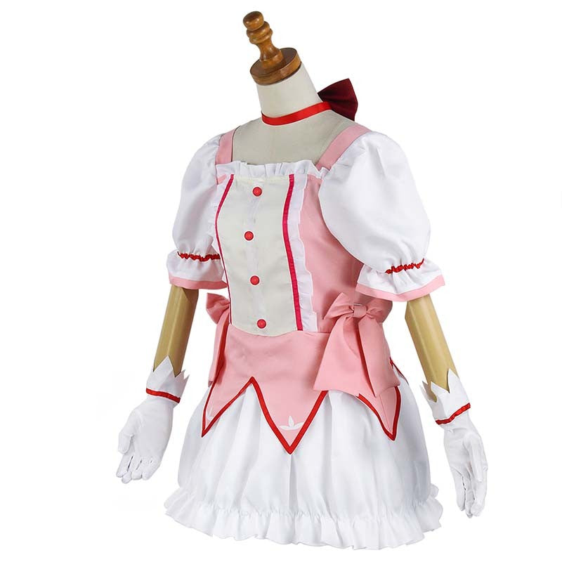 Kaname Madoka Cosplay Costume Anime Madok Magica Homura Uniform Dress with Choker Gloves Socks Halloween Outfits