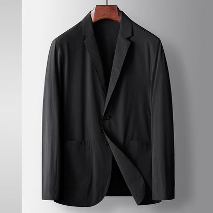 2025 Spring and Summer New Men's Casual Suit Light and Thin Elastic Middle aged Anti Wrinkle and Non Ironing Suit Coat Sunscreen