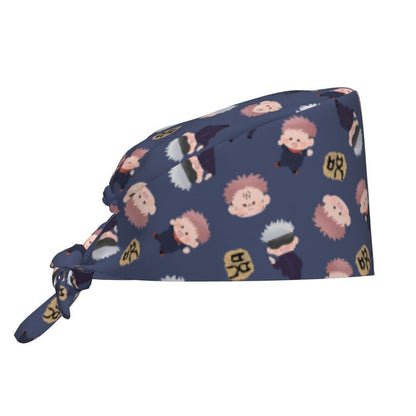 Custom S-Satorues G-Gojoes Cartoon Scrubs Cap Surgical Hats Women Men Skilled Operating Room Cap Operator Hats Lab Works Hat