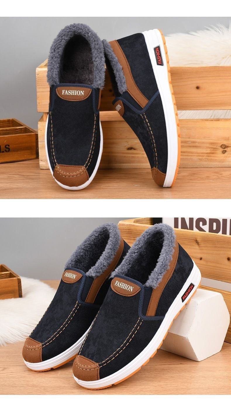Casual Sneakers 2025 Autumn New Arrival Men's Winter Warm Cotton Shoes Fashion Plush Comfortable Slip on Men Sports Casual Shoes