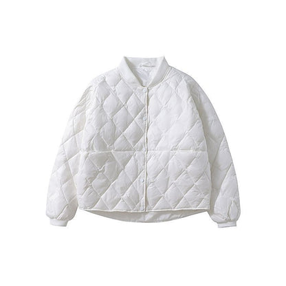 Women New Fashion Ultra Light Down Cotton Outwear Short Quilted Cotton Jacket Autumn Winter Single Breasted Cotton-Padded Coat