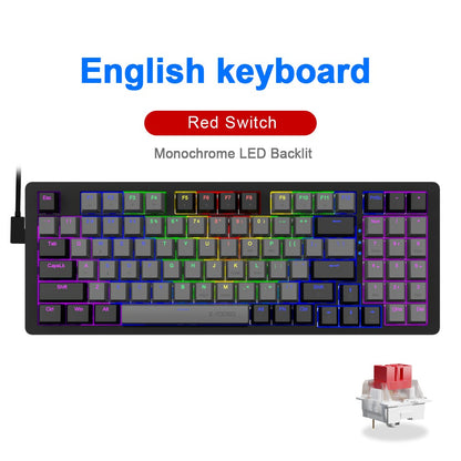 Teclado Mecânico Gamer E-YOOSO Z94 USB com Fio LED Monocromático Retroiluminado Switch Azul Vermelho 94 Teclas para Computador Laptop PC