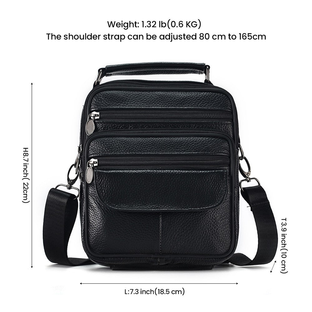 JOYIR Men Genuine Leather Crossbody Bags Messenger Bag for Male Trendy Shoulder Bags Casual Travel Sling Bag Handbags