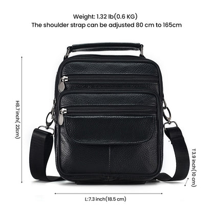 JOYIR Men Genuine Leather Crossbody Bags Messenger Bag for Male Trendy Shoulder Bags Casual Travel Sling Bag Handbags