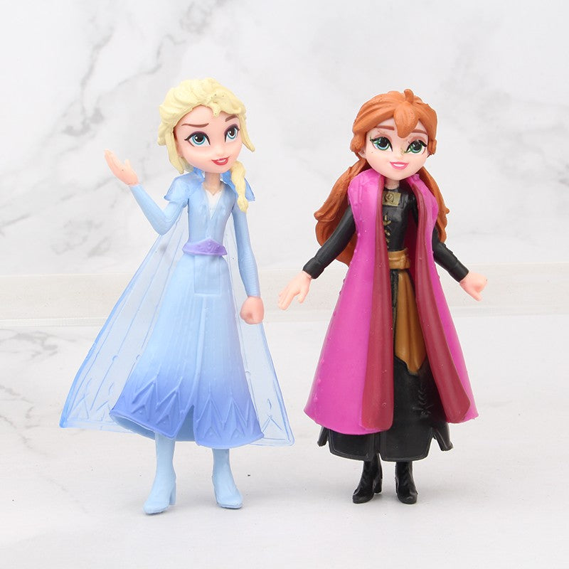 10 pçs/lote Disney Novo Frozen 2 Anna Elsa Bonecos de Ação Kristoff Olaf Coleção de Bonecas para Meninas de 5 a 11cm