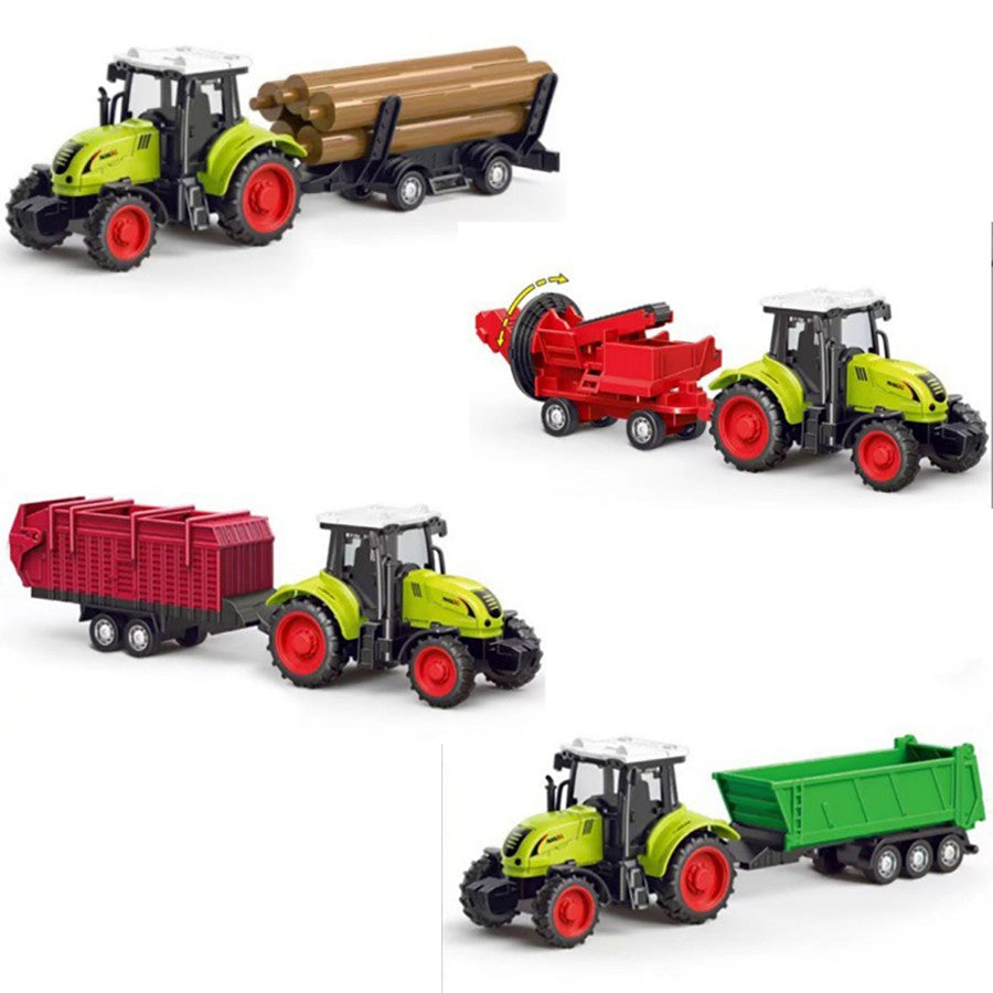Farm Tractor Truck Tractor Inertia Car Transport Pulverizer Model Baby Car Boy Toy Engineering Car Childrens Educational Toys