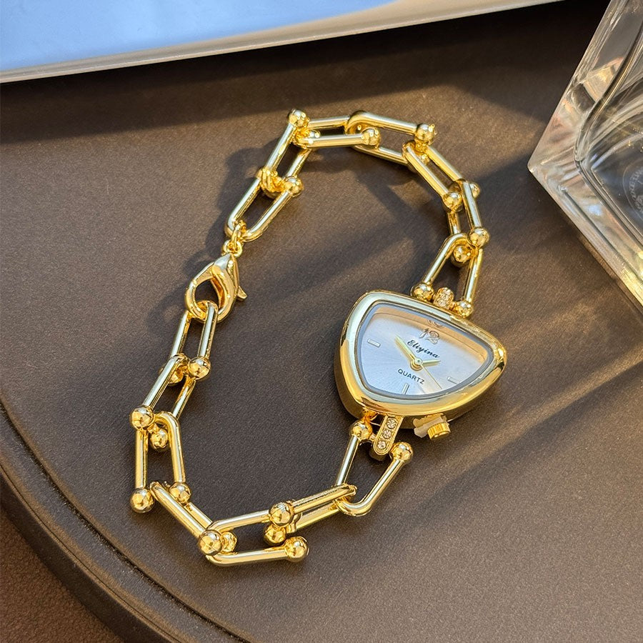 Ladies' Fashionable Trendy U-Shaped Quartz Watch with New Polygonal Alloy Case Must-Have Accessory for Trendy Outfits