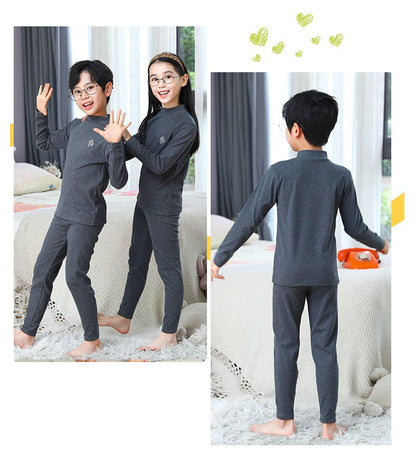 Kids Pajama Sets Autumn Winter Thermal Underwear Suit Girls Boys Cotton Outfits 3-14 Years Teens Clothes No Trace Warm Sleepwear