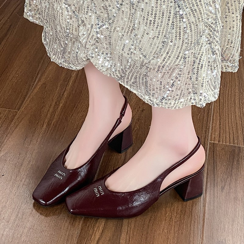 Sexy High Heels Women Sandals Summer Dress Party Shoes New Square Toe Designer 2025 Walking Slides Mujer Zapatos Pumps