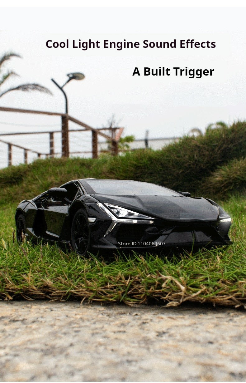 Miniatura 1:24 Lamborghini Revuelto Modelo Liga Carro Esportivo Diecast Brinquedo Portas Abertas com Recuo e Spray Veículos de Presente para Crianças
