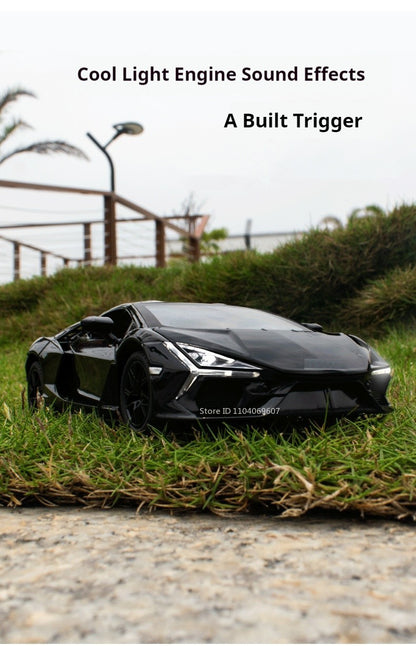 Miniatura 1:24 Lamborghini Revuelto Modelo Liga Carro Esportivo Diecast Brinquedo Portas Abertas com Recuo e Spray Veículos de Presente para Crianças