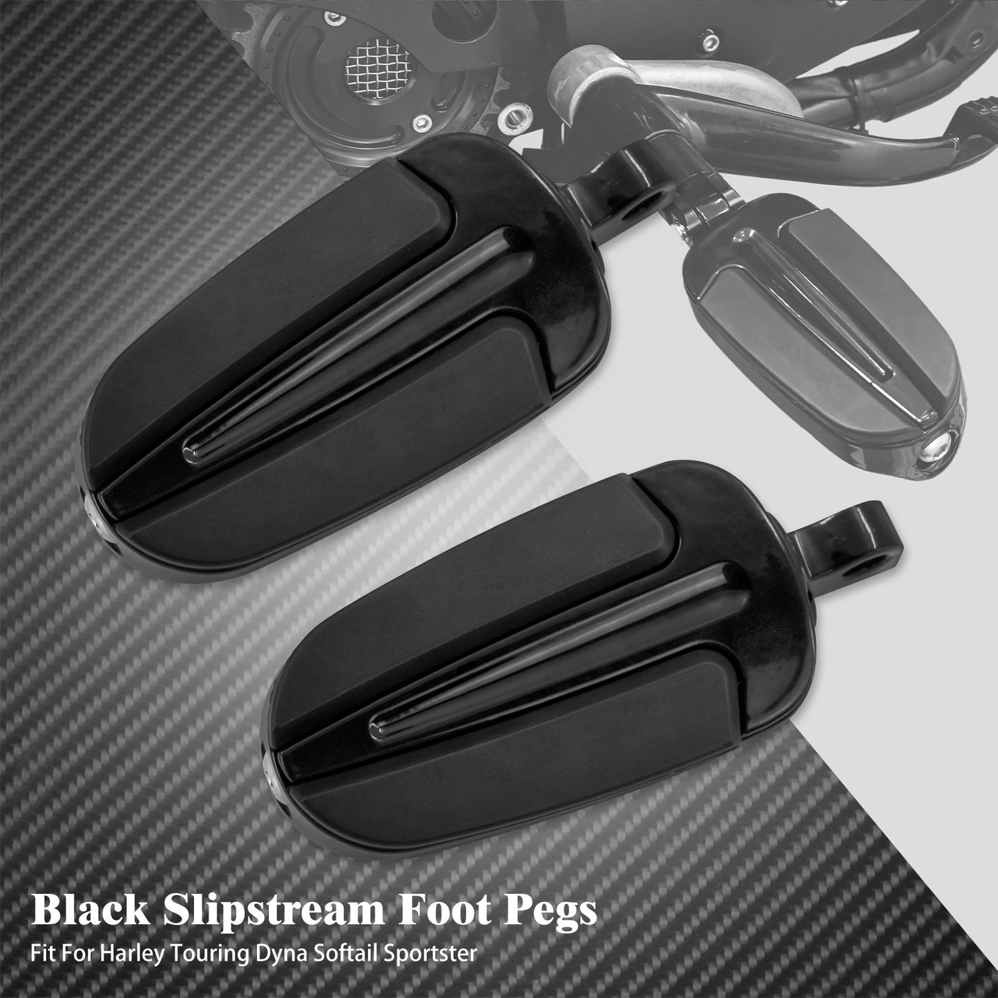 Motorcycle Rear Footpegs Pedal Slipstream Passenger Footrest For Harley Touring Road King FLHR Softail Fat Boy Dyna Sportster XL