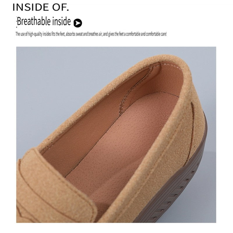 Ngouxm Women Flat Platform Loafers Ladies Elegant Suede Leather Moccasins Shoes Woman Slip On Moccasin Women's Casual Shoes