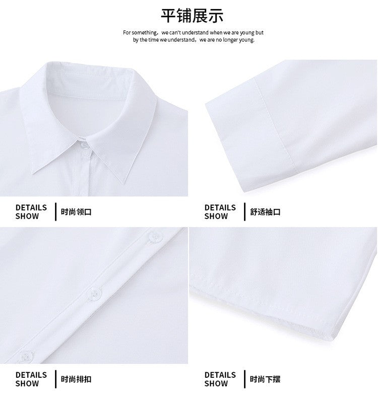 1pcs Woman Spring Autumn Solid color Shirts Lady Casual Long Sleeve Turn-down Collar Loose Shirt Female Fashion Temperament Tops