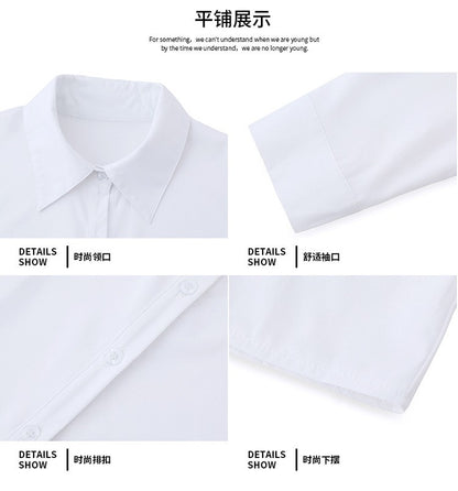1pcs Woman Spring Autumn Solid color Shirts Lady Casual Long Sleeve Turn-down Collar Loose Shirt Female Fashion Temperament Tops