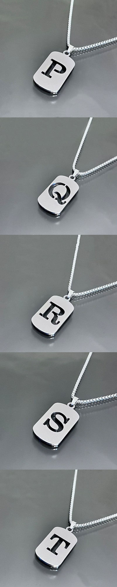 Colares de pingente de aço inoxidável com letra inicial A-Z da moda punk para homens e mulheres, atacado, joias, colar, joias góticas