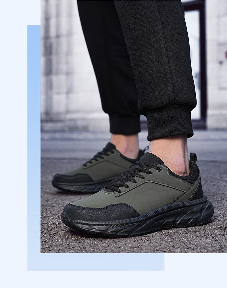 Tênis Masculino Casual de Outono Sola Grossa Amortecimento Esportivo Caminhada ao Ar Livre Impermeável Tamanhos Grandes 39-48